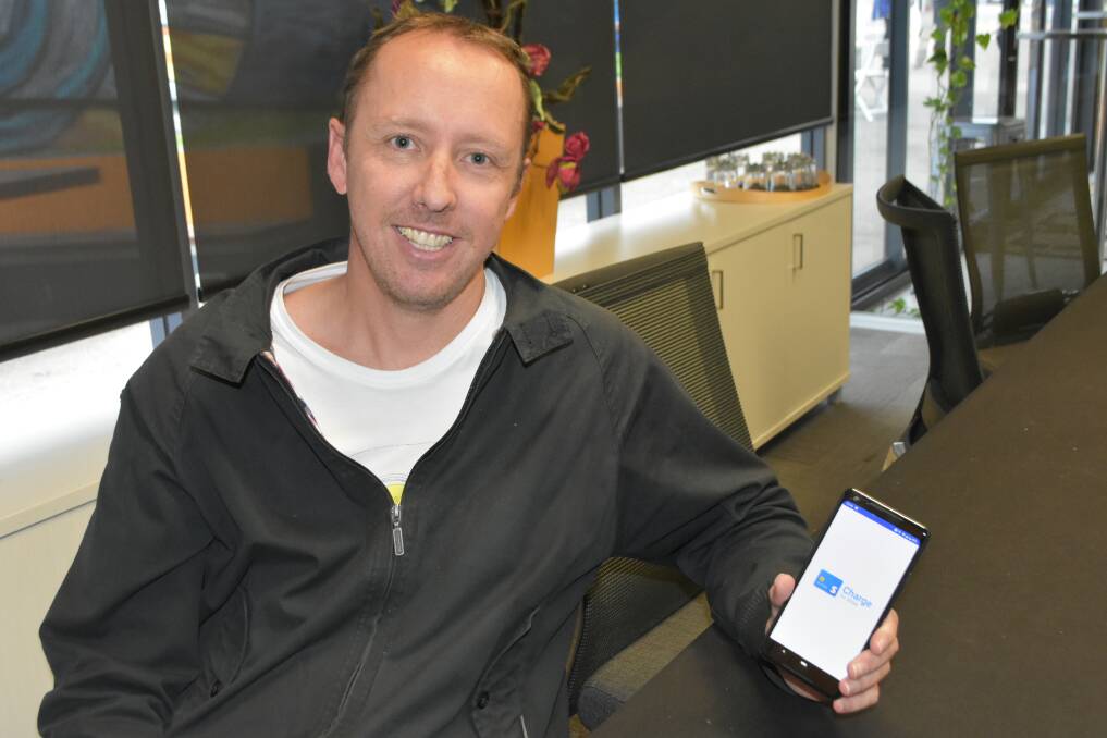 Innovation: Dave Stallard has created an app which will help businesses take credit card payments on their mobile phones. Photo: Amy Martin 