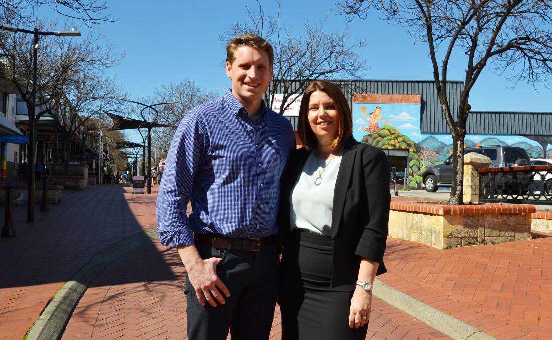Job help: Canning MP Andrew Hastie with Peel's Employment Facilitator Maryanne Baker. Photo: Nathan Hondros.