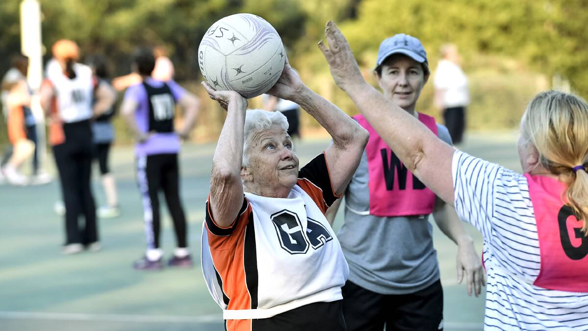 SHOOTING STARS – From left, Carmel Higgins, Sue Toole and Tania De La Mare try walking netball in the Blue Mountains.
