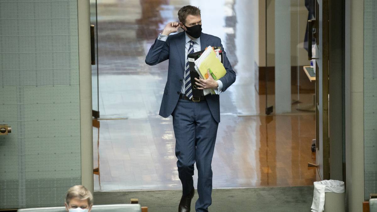 Christian Porter arriving at question time. Picture: Sitthixay Ditthavong