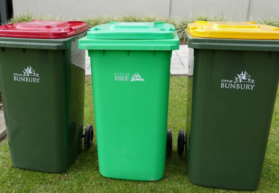 New rubbish laws: All properties within the Perth and Peel region will have three bins by 2025 as part of the state government's Waste Avoidance and Resource Recovery Strategy 2030. Photo: City of Bunbury.