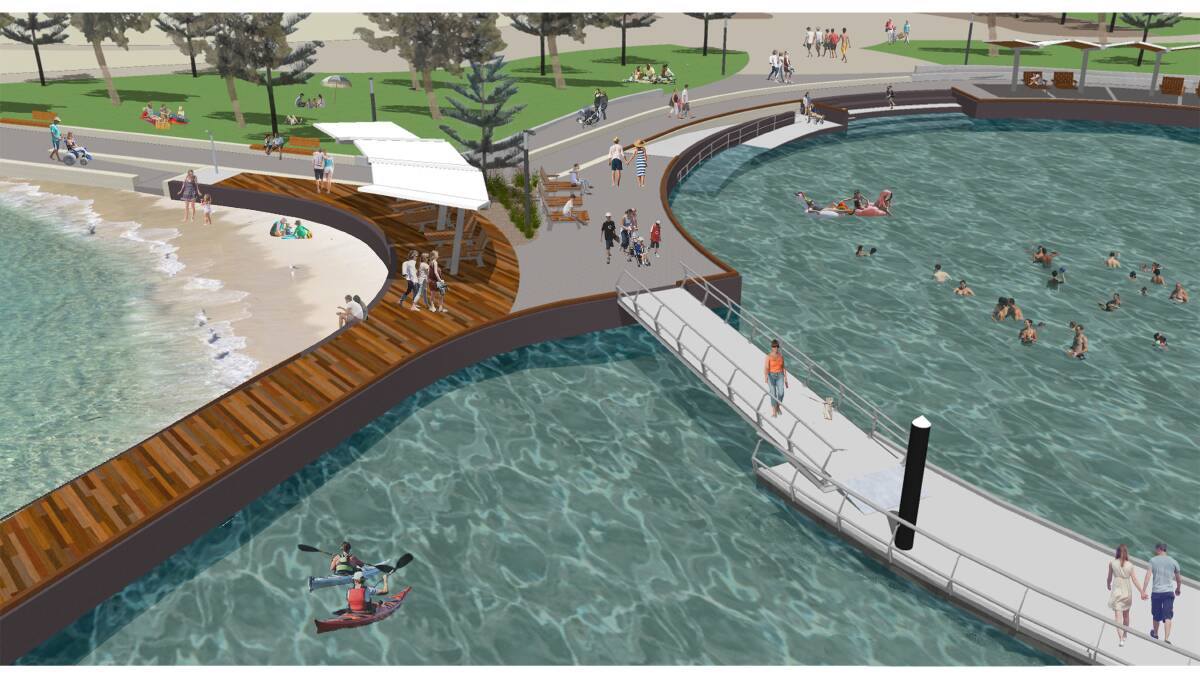 An artist's impression of the new Eastern Foreshore estuary pool. Photo: City of Mandurah.