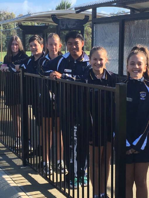 John Tonkin College students at the renovated bus zone. Photo: Supplied.