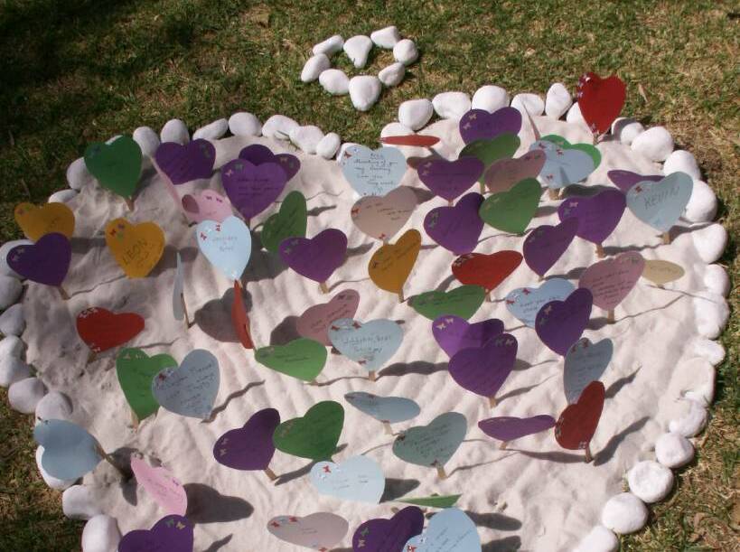 The heart-shaped memorial. Photo: Supplied.