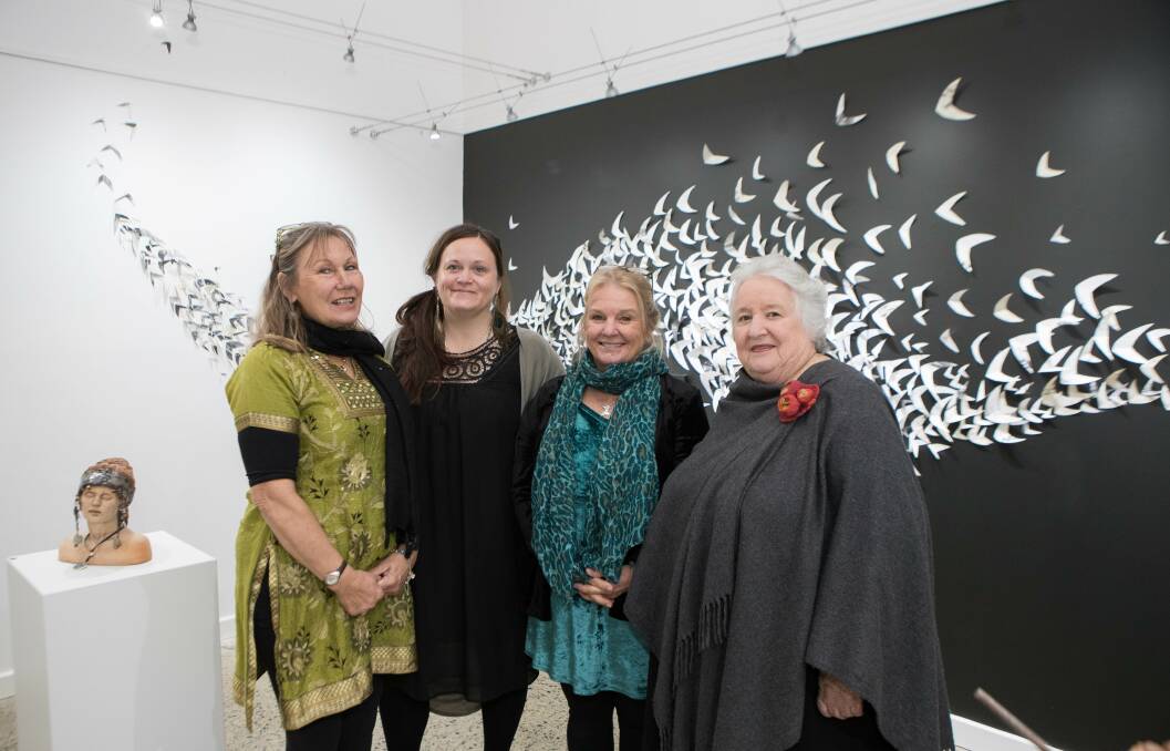 Artists Tich Dixon, Jacq Chorlton and Carol Clitheroe with guest speaker Gillian Kaye Peebles. Photo: Daniel Wilkins.