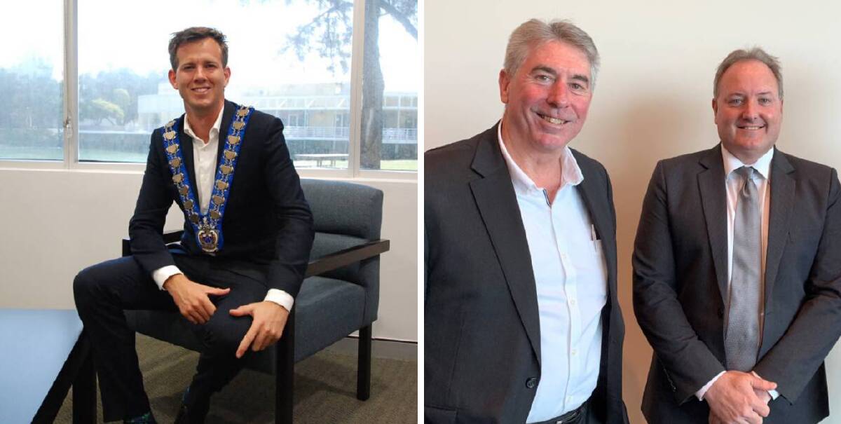 Mandurah mayor Rhys Williams and Shire of Murray president David Bolt and chief executive Dean Unsworth are ready to welcome tourists back to the Peel region. Photos: File Images.