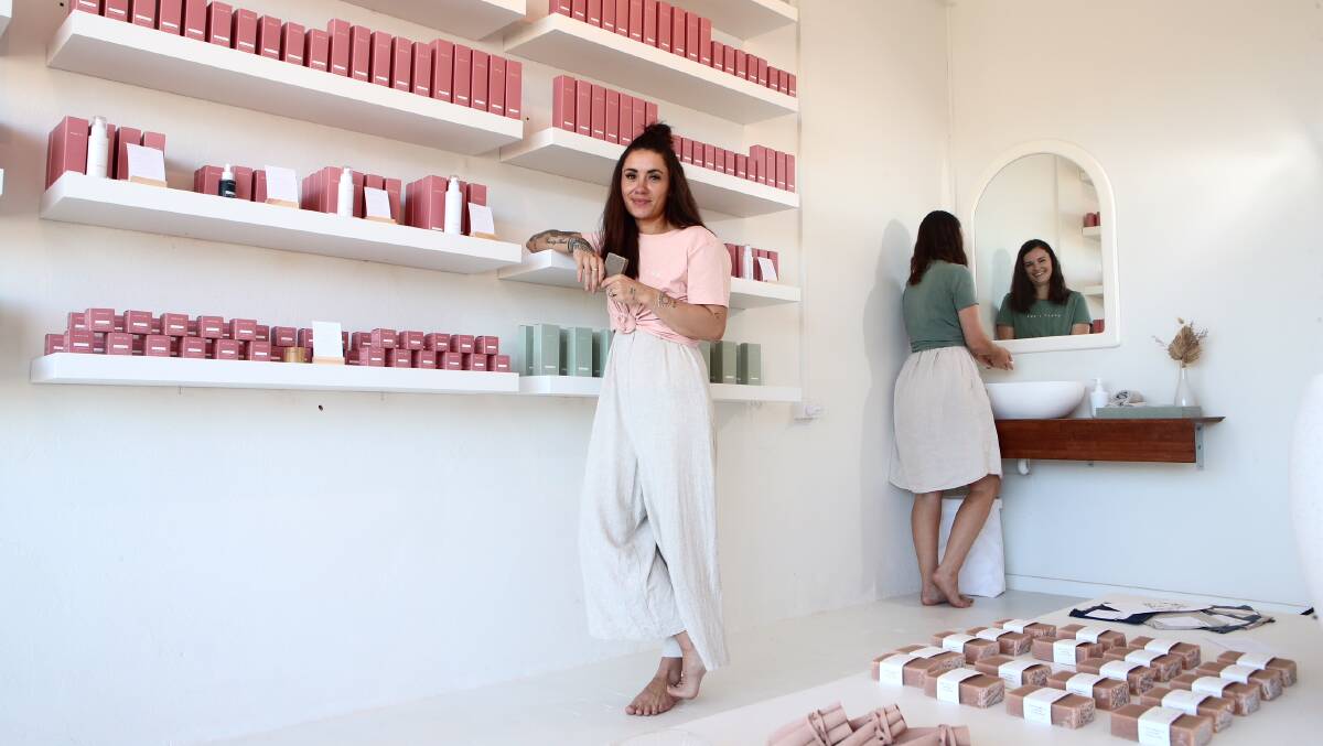 Shanah Baxter and Alysha Hack in the Peggy Sue Soaps showroom. Photo: Sylvia Liber