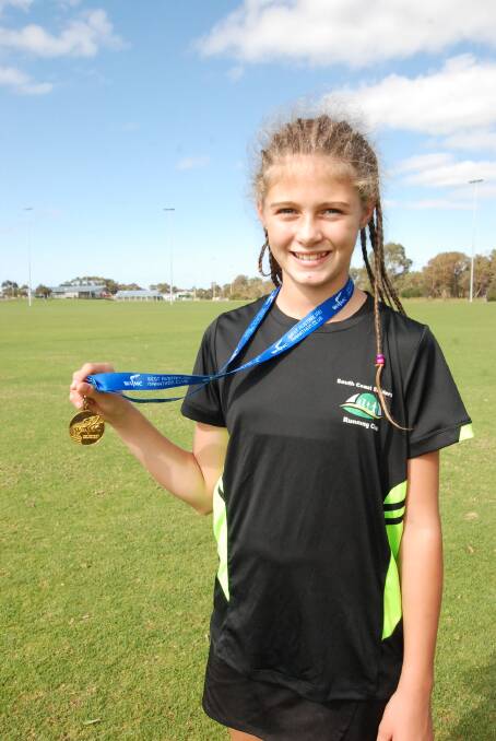 Tahlia Tuckey ran her way to first place at the Cyril Norman City Beach Run last month. Photo: Justin Rake.  
