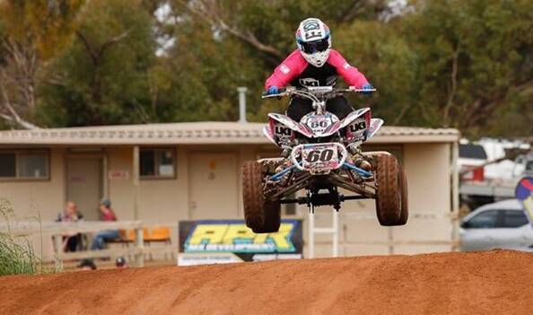 Brooke Hollins racing at the 2017 Polaris Australian ATV and Sidecar Motocross Championships. Photo: Supplied.