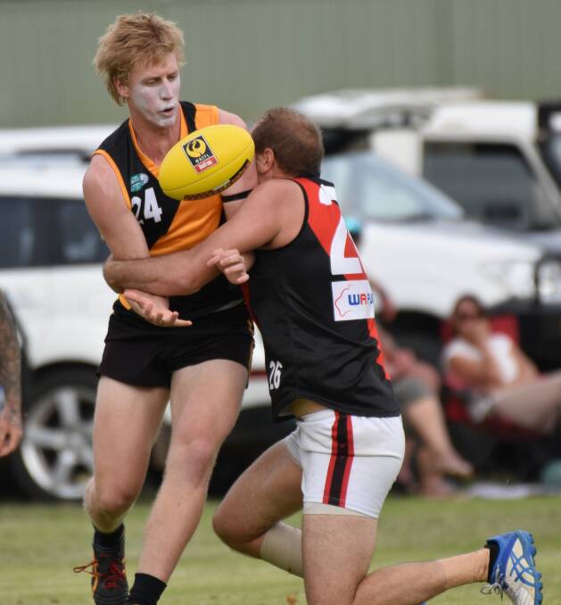 Pinjarra and Waroona will clash in their annual Mental Health game this weekend. Photo: Justin Rake. 