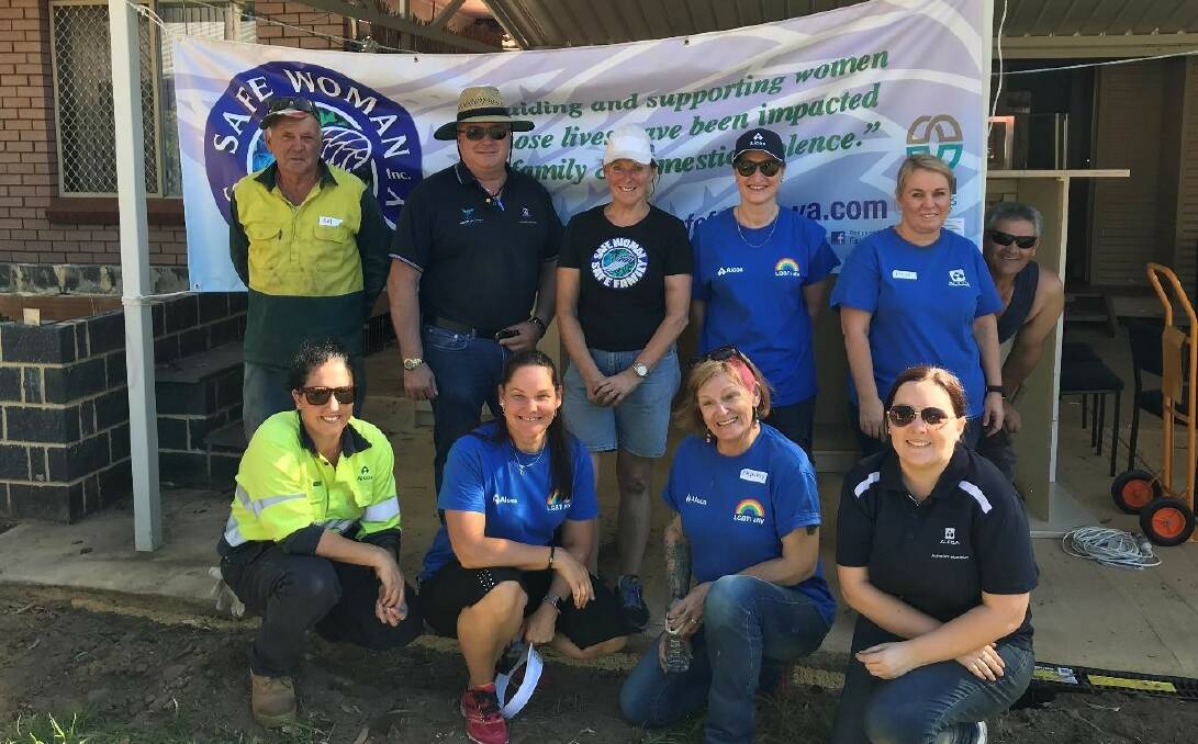 Alcoa employees volunteering at Safe Woman Safe Family as part of an
ACTION grant in 2019. Photo: Supplied.