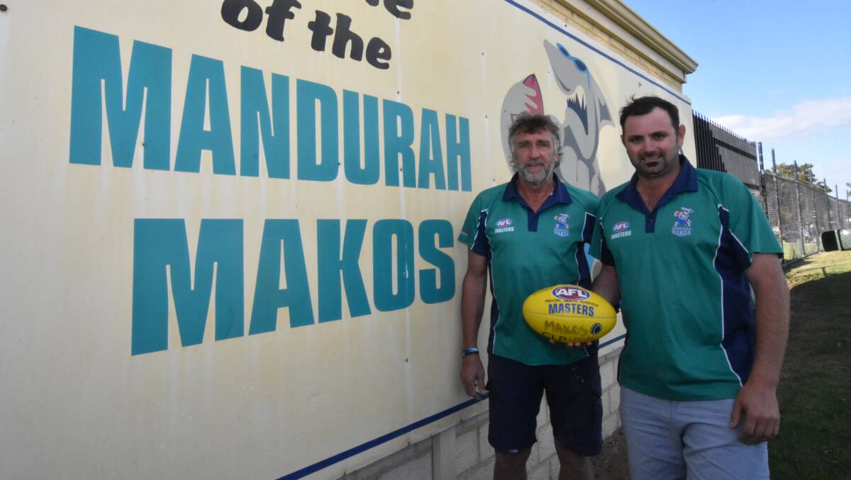 Mandurah Makos president Tony Wilkey and club coach Michael Griffiths are helping lead the charge as their club raises mental health awareness. Photo: Justin Rake.     