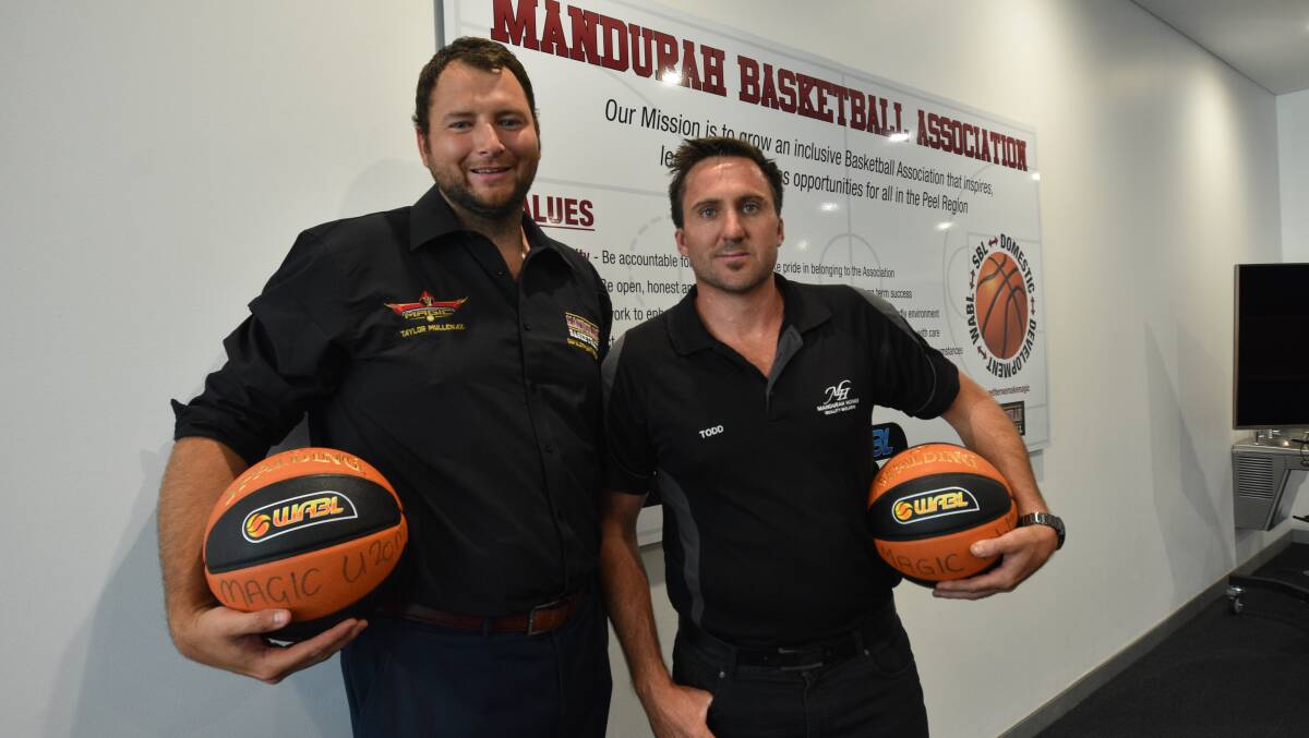Mandurah Basketball Association development director and Mandurah Homes owner Todd Green are partnering up to help progress the next generation of local stars. Photo: Justin Rake.
