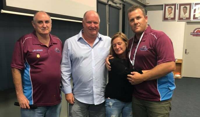 Craig Simmons (far right) claimed a fourth Martin Baird Medal on Saturday night. Photo: Facebook/Rockingham-Mandurah District Cricket Club.