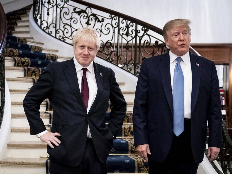 US President Donald Trump has promised Britain's Boris Johnson (L) a quick trade deal post-Brexit.