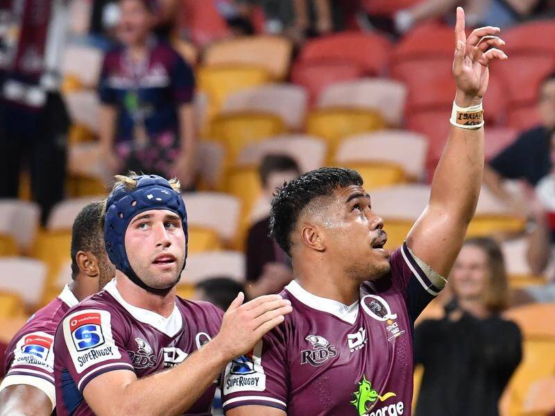 Alex Mafi (right) scored as the Reds beat the Bulls 41-17 in a Super Rugby doubleheader in Brisbane.