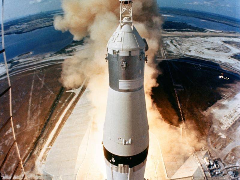 An image of the Saturn V rocket which shot the Apollo 11 into space will be projected in Washington.