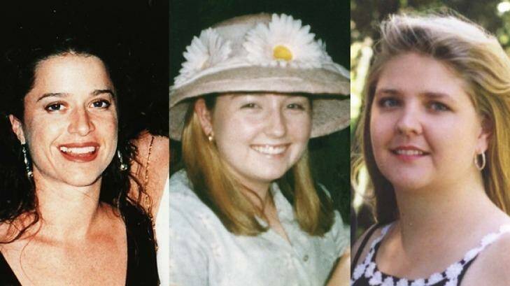 Claremont murder victims Ciara Glennon, Sarah Spiers and Jane Rimmer. Photo: Supplied