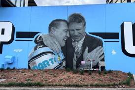 Cronulla are hoping a mural revealed on Thursday will inspire the injury-riddled Sharks. (Scott Bailey/AAP PHOTOS)