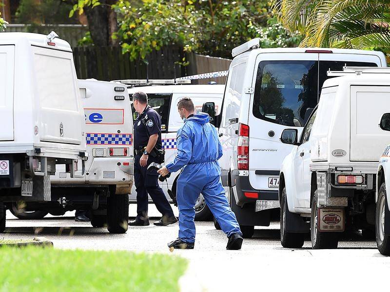 Police are hunting the gunman who shot and killed a 24-year-old man at a home north of Brisbane.