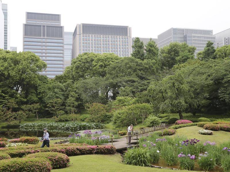 Japan's imperial palace gardens have reopened to the public, but with limits on visitor numbers.