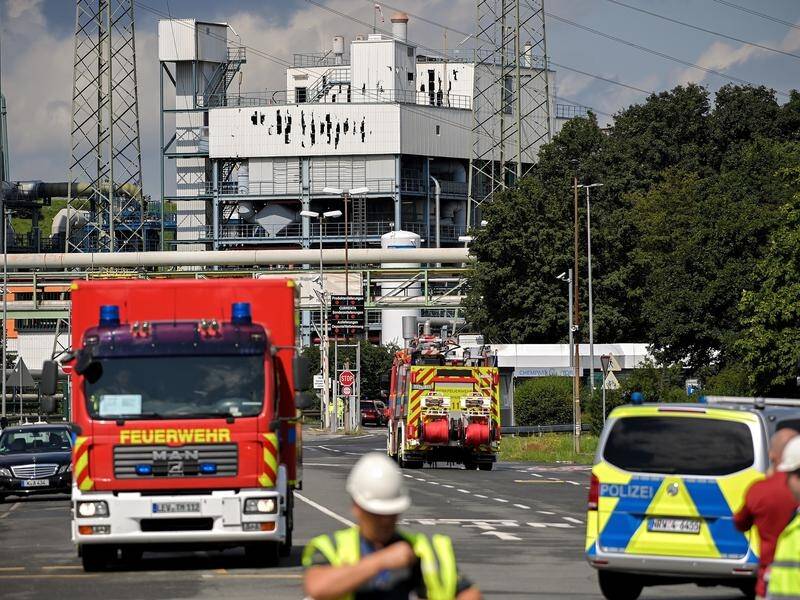 German police are continuing to search the Chempark site in Leverkusen after a blast last week.