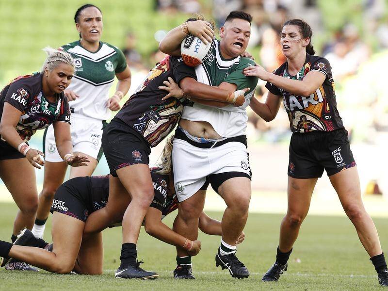 The New Zealand Maori women's team have edged the Indigenous All-Stars team 8-4 in Melbourne.