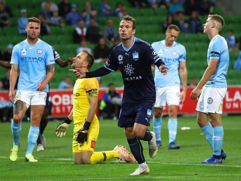 Adam Le Fondre's four goals for Sydney FC have come from just nine strikes.