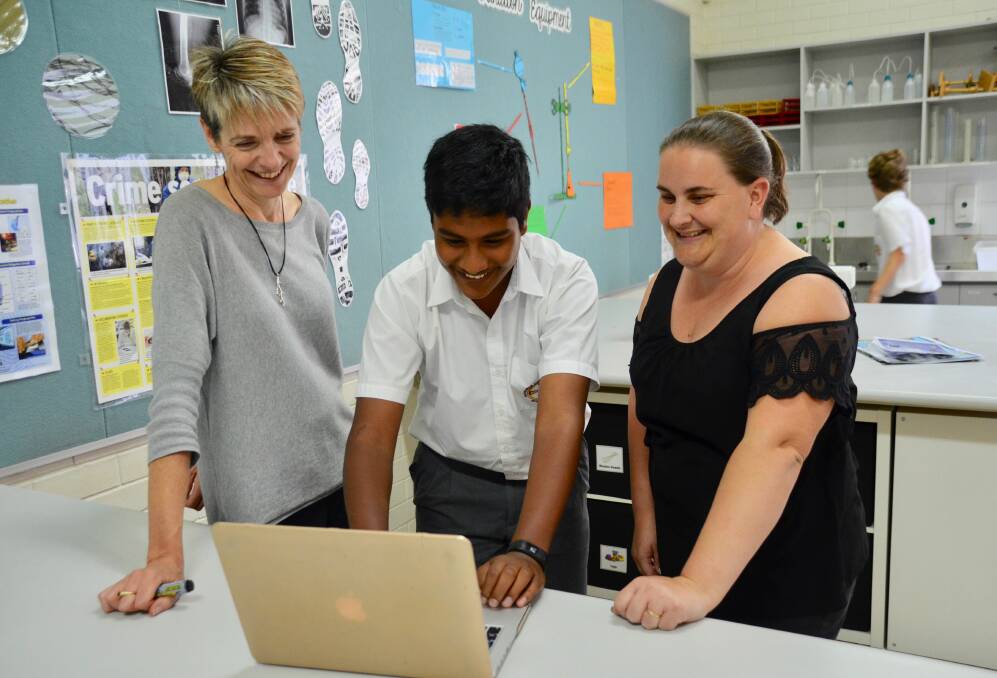 INSPIRED: Presenters Sarah Love, Jerome Hilary-Nath and Heather Brocklehurst of Mandurah Catholic College will share their experiences with other teachers on the Makerspace concept. Photo: Yasmin Norris