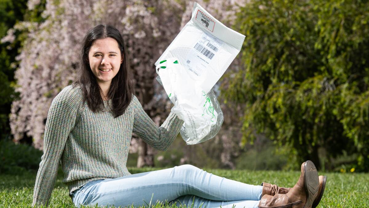 INVENT: Grace King, 19, recently won $1000 after her Plastic Product Wodonga idea was named the top idea and people's choice in the Wodonga Youth Innovation Program. Picture: MARK JESSER