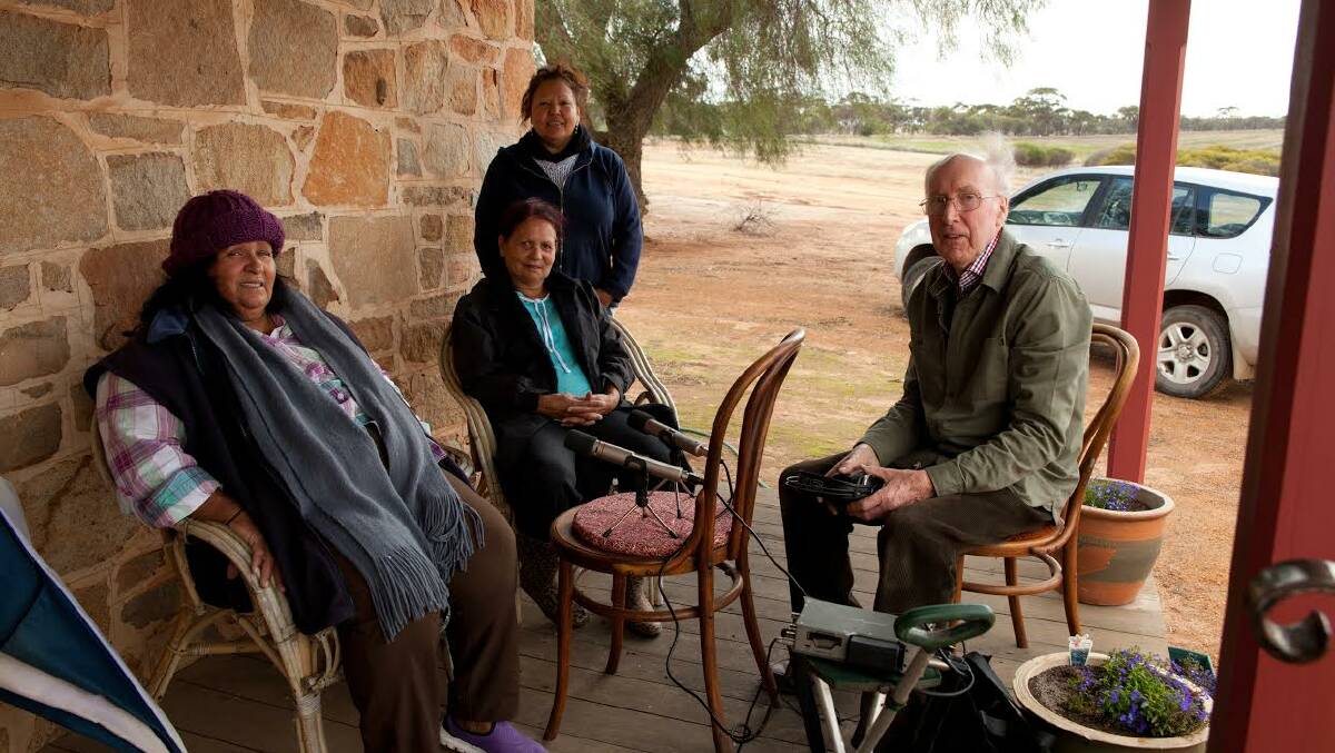 Oral historian: Bill Bunbury recordes stories with Goomalling residents Norma Yarran, Betty Walley and Tracey De Grussa.