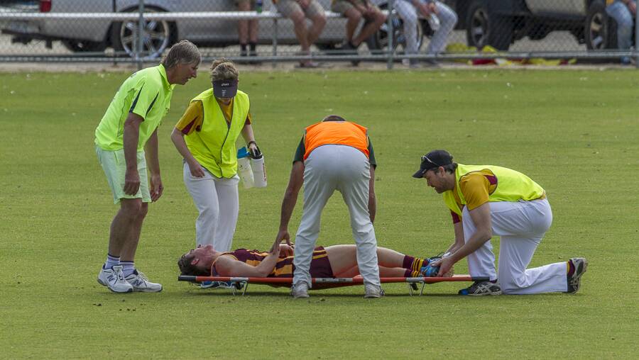Harvey-Brunswick-Leschenault suffered several injuries in the first half of the colts grand final. Photo: Ashley Pearce.