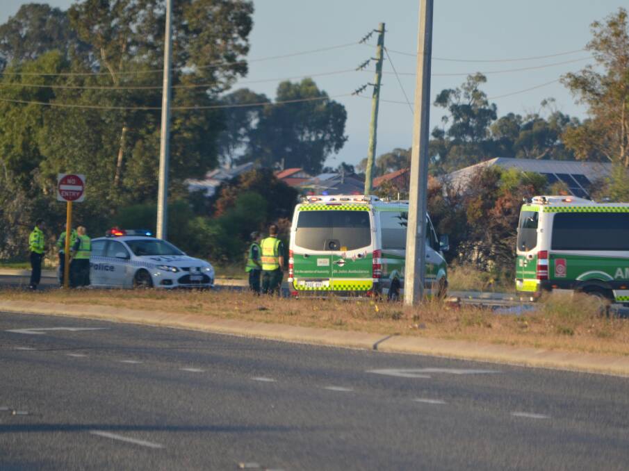 A male motorcyclist has died at the scene of an accident in Secret Harbour.