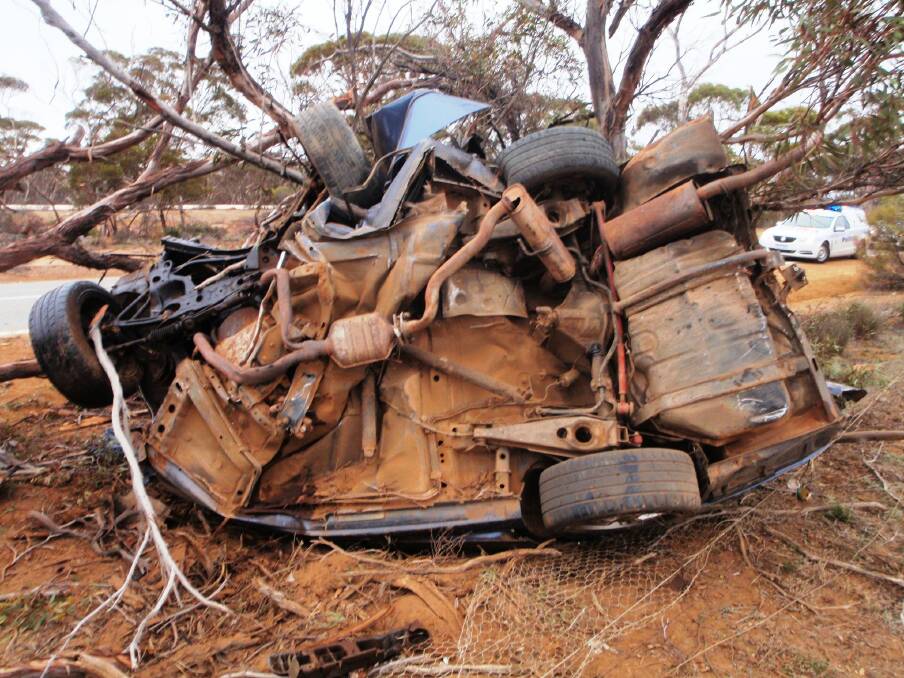 This driver was lucky to escape with his life, after he fell asleep at the wheel and hit a tree at Bodallin near Merredin.