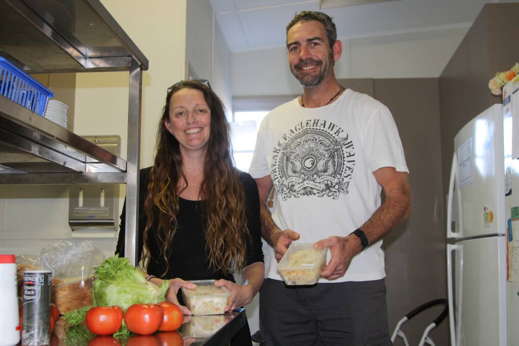 Reach Out Drop In Centre coordinator Nikki Wise with one of the volunteers, Ben Fagan.