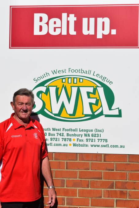 Larry Gleeson of the South Bunbury Football Club is joining the South West Football League in endorsing the Belt Up message this weekend.