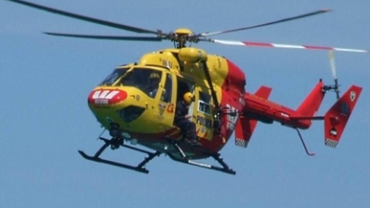 Rescue helicopter takes man to hospital following motorbike crash in Waroona