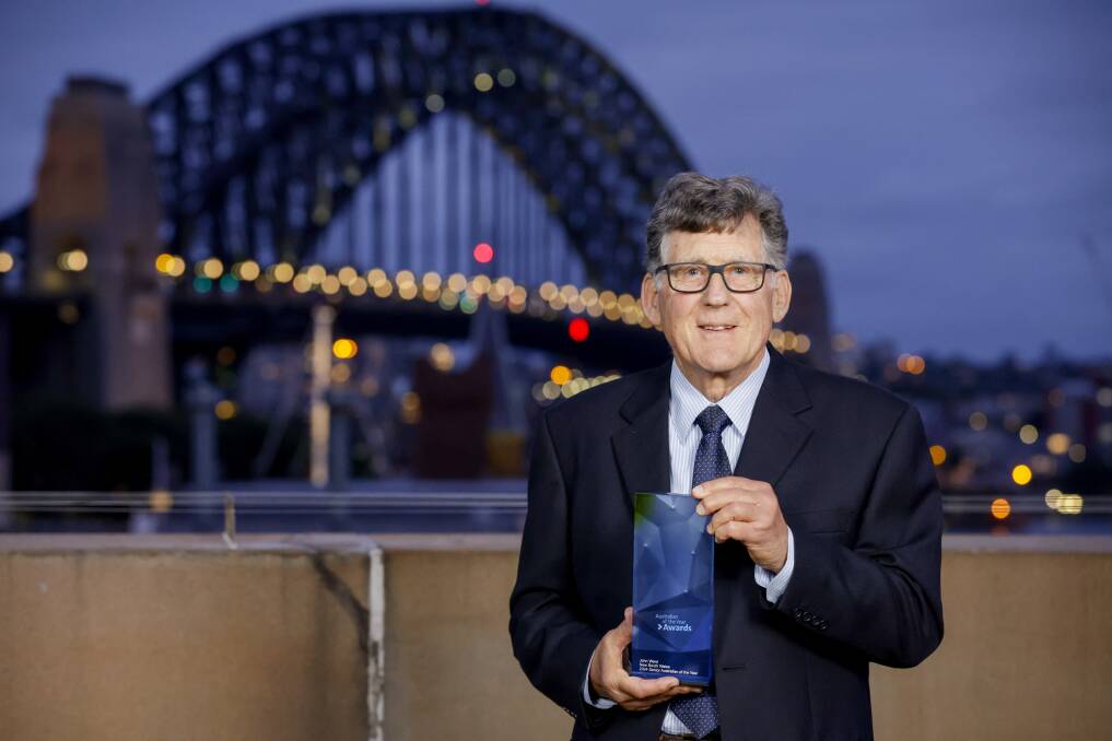 Dr John Ward with his award after being named the NSW Senior Australian of the Year for 2024. Picture by Salty Dingo/australianoftheyear.org.au 