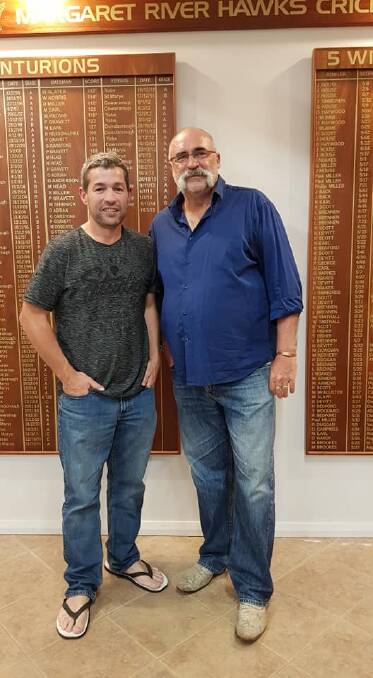 Mr Earl is a passionate advocate for the sport on all levels, and has welcomed cricketing legend Merv Hughes to his hometown club, the Margaret River Hawks. Picture: Supplied
