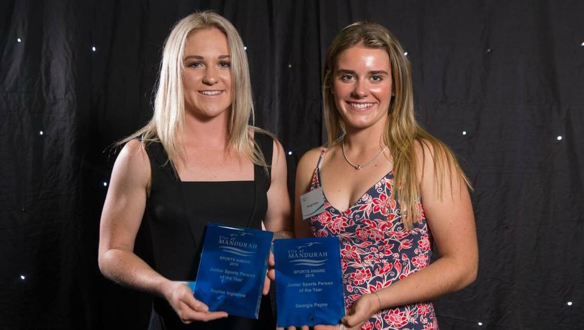 Sports stars: Joint winners of the 2019 Junior Sports Person of the Year Sophie Ingledew and Georgia Payne. Photo: file.