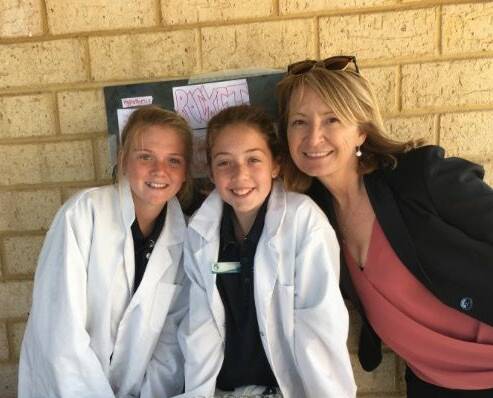 Science stars: Students Alyssa Henderson and Hally Bernardini with science specialist Joanne Harman. Photo: supplied.