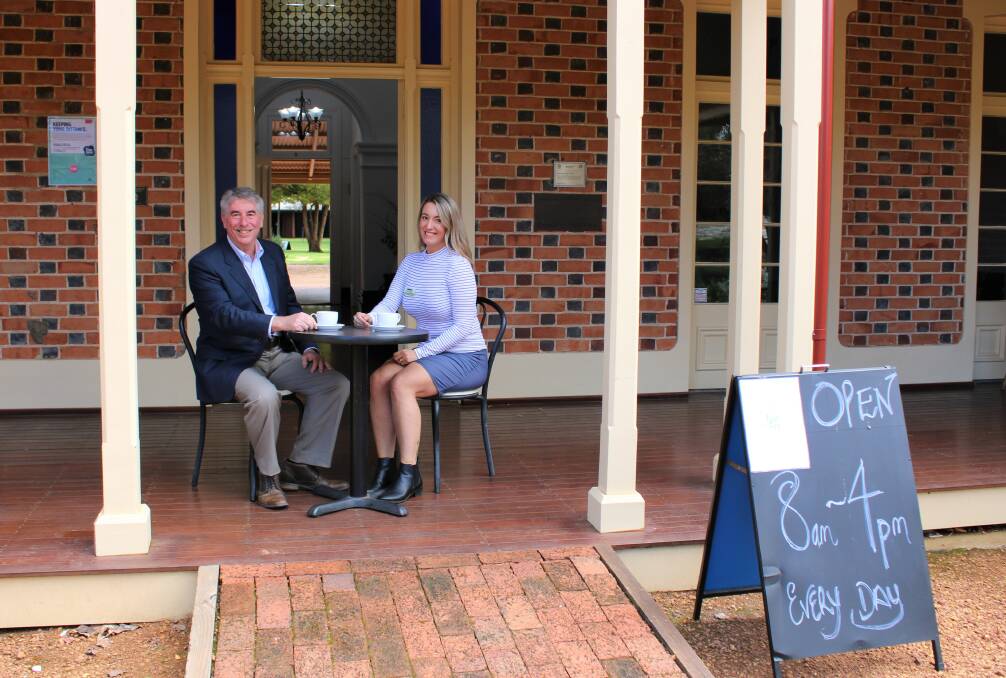Tea for two: Shire of Murray Shire President Cr. David Bolt and Fairbridge WA Inc. general manager Jade Creevey. Photo: Supplied.