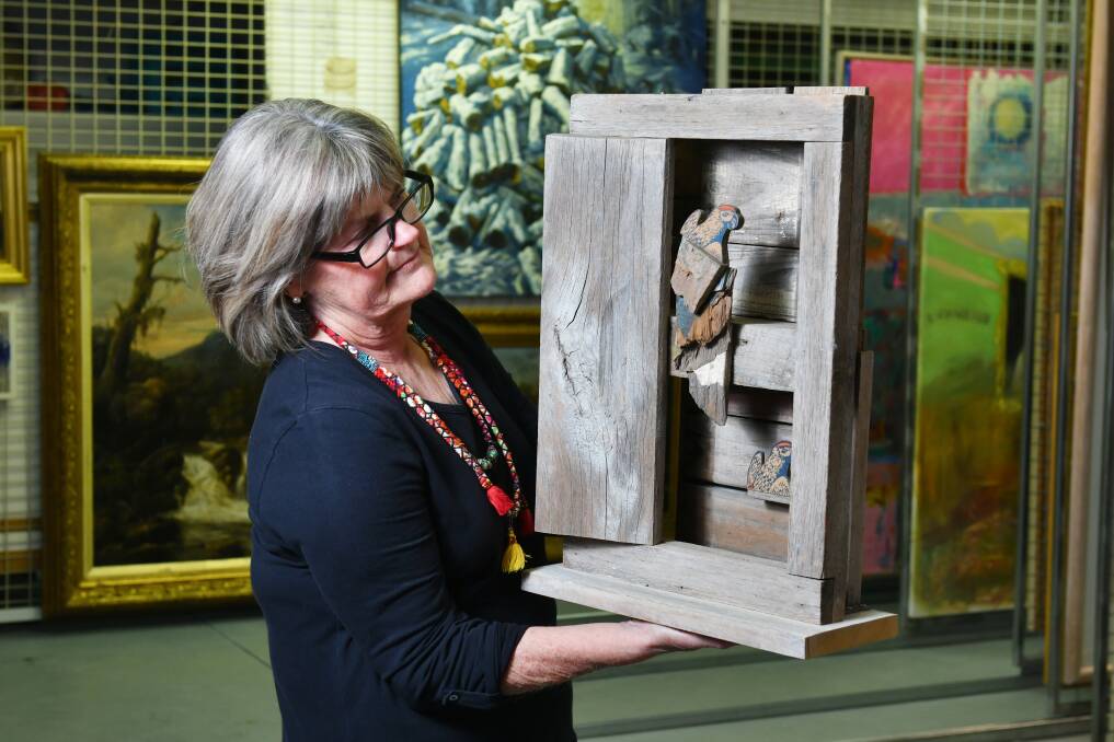 SOFT SPOT: Dawn Oelrich with one of her favourite works, The Bird House. Picture: Brodie Weeding