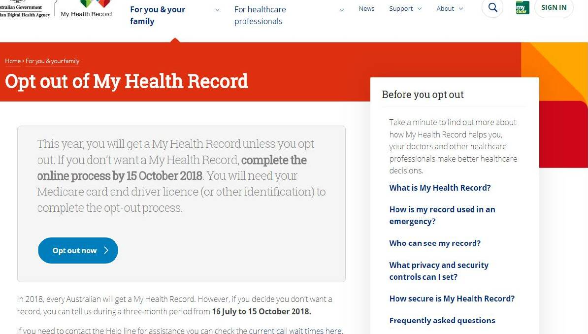 OPT OUT: Thousands of Australians have already rejected the Government's My Health Record scheme.