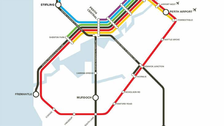 A map of Labor's promised Metronet that includes two new circle routes.