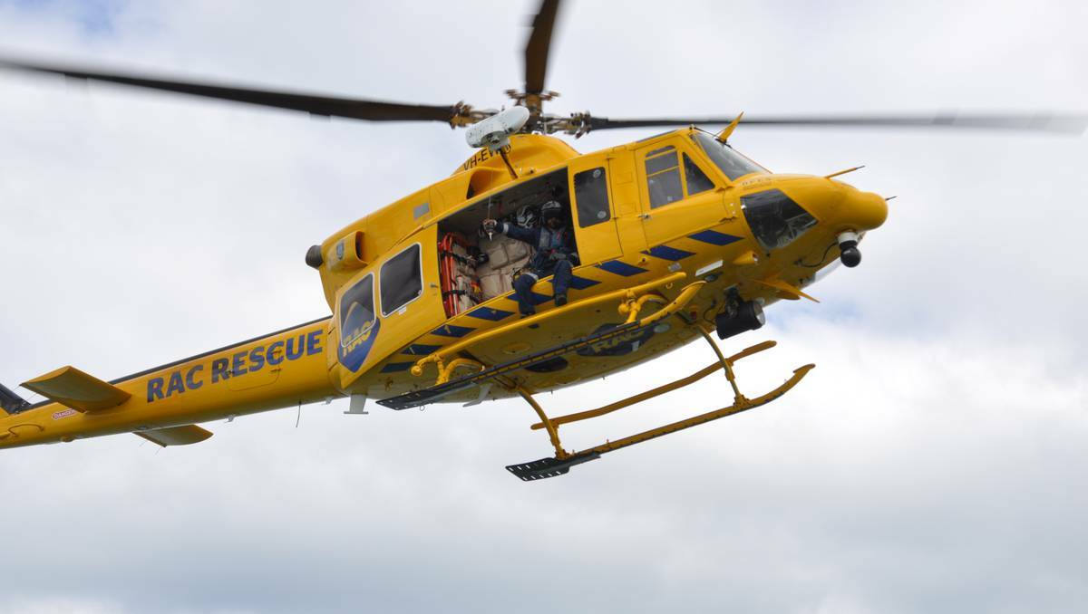 The rescue helicopter is en route to Dwellingup following a crash this morning.